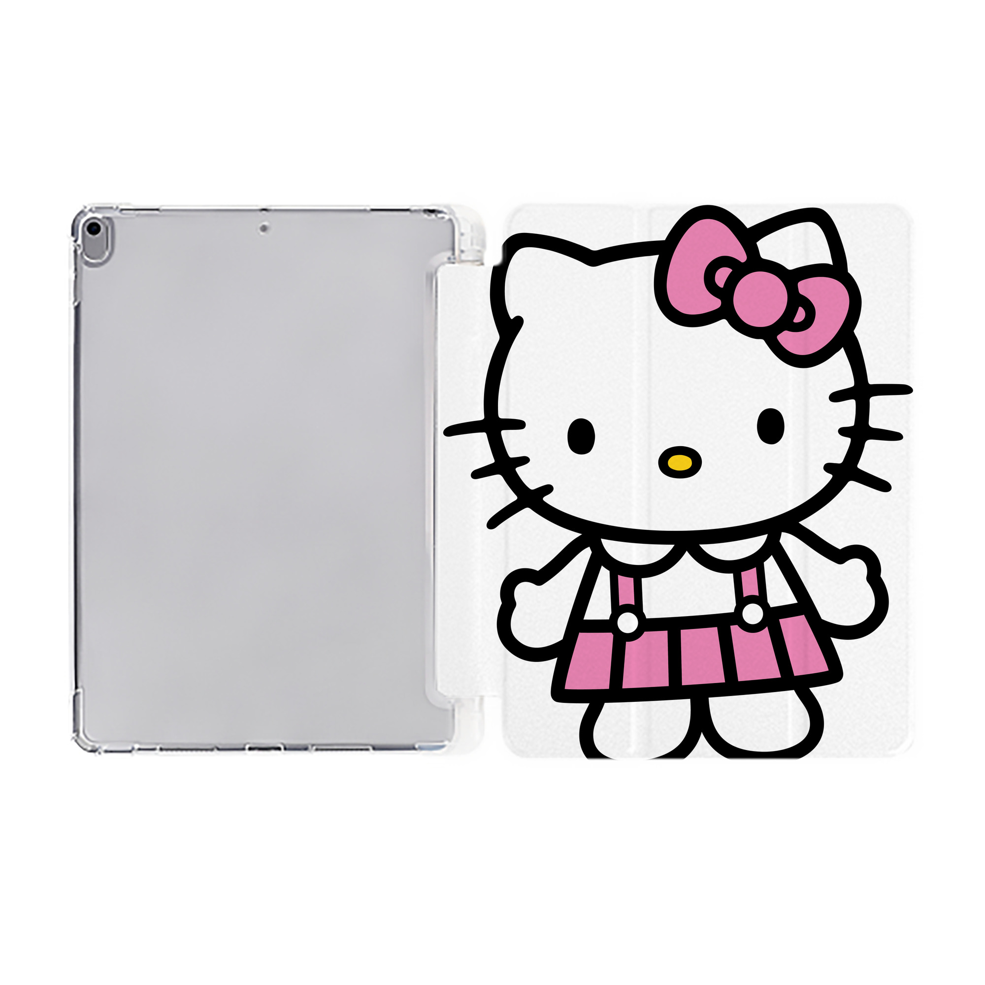 （画像用） Hello Kitty ハローキティ IPad ケース ペン収納付き 三つ折りスタンド PUレザー×シリコン 対応機種9.5/10.5/10.9インチ